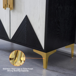 Wovuna Modern Sideboard Buffet 4 Doors & 6 Shelves Accent Cabinet Gold Finish in Large - thumbnail 5
