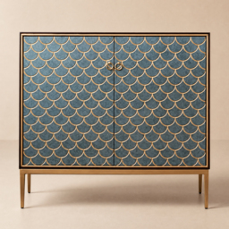 Modern Cabinet Scale Patterned Sideboard Buffet with Doors & Shelves in Small - thumbnail 9