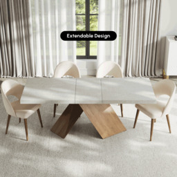 "Dining Set 63""-79"" Extendable Wood Dining Table with 6 Chairs" - thumbnail 2
