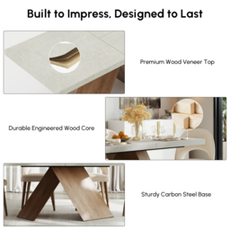 "Dining Set 63""-79"" Extendable Wood Dining Table with 6 Chairs" - thumbnail 7