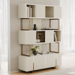 5-Shelf Off-white Bookshelf Etagere Tall Bookcase for Home & Office 170 cm - thumbnail 5