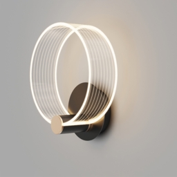 Modern Circle Wall Light Single Bedside Wall Light Acrylic & Metal - thumbnail 4