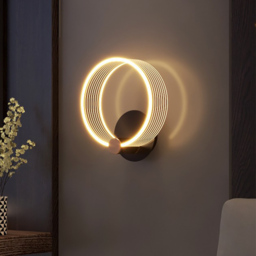 Modern Circle Wall Light Single Bedside Wall Light Acrylic & Metal - thumbnail 1