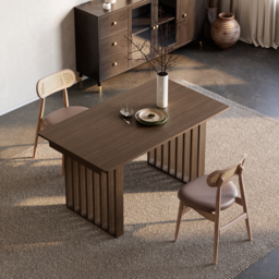 1400mm-2200mm Extendable Dining Table Walnut Seats 4-8 People - thumbnail 7