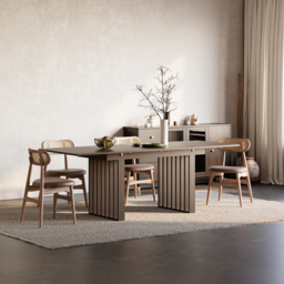 1400mm-2200mm Extendable Dining Table Walnut Seats 4-8 People