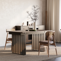 1400mm-2200mm Extendable Dining Table Walnut Seats 4-8 People - thumbnail 2