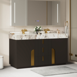 Artis 150 cm Double Sink Bathroom Vanity with Sintered Stone Countertop, 3 Drawers - thumbnail 2