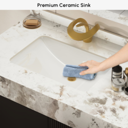 Artis 150 cm Double Sink Bathroom Vanity with Sintered Stone Countertop, 3 Drawers - thumbnail 7