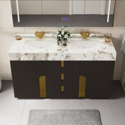 Artis 150 cm Double Sink Bathroom Vanity with Sintered Stone Countertop, 3 Drawers - thumbnail 3