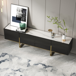 Grovyn 200 cm Sintered Stone Top Fluted TV Stand with Spacious Cabinets - thumbnail 3