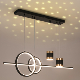 Modern Black Kitchen Island light Geometric Starry Hanging Light - thumbnail 3