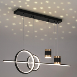 Modern Black Kitchen Island light Geometric Starry Hanging Light - thumbnail 4
