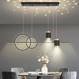 Modern Black Kitchen Island light Geometric Starry Hanging Light - thumbnail 2