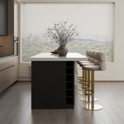 1830mm Modern Kitchen Island Laminate & 4 Counter Stools Set Storage Cabinet - thumbnail 4