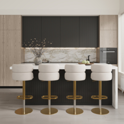 1830mm Modern Kitchen Island Laminate & 4 Counter Stools Set Storage Cabinet - thumbnail 2