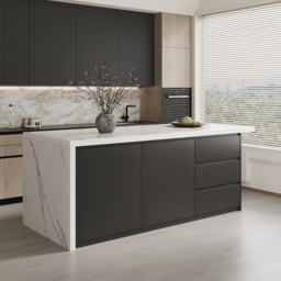 1830mm Modern Kitchen Island Laminate & 4 Counter Stools Set Storage Cabinet - thumbnail 5