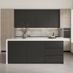 1830mm Modern Kitchen Island Laminate & 4 Counter Stools Set Storage Cabinet - thumbnail 6
