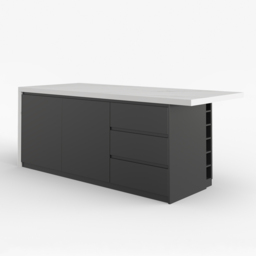 1830mm Modern Kitchen Island Laminate & 4 Counter Stools Set Storage Cabinet - thumbnail 8