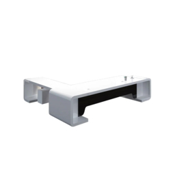 2400mm L-Shaped Modern Executive Desk of Right Hand with Drawers in White & Black - thumbnail 7