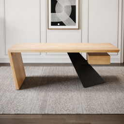 Cabstract Modern Natural Wood Office Desk Writing Desk with Drawer Computer Desk (1600mm) - thumbnail 8