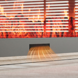 "87"" Sintered Stone Electric Fireplace TV Stand with Remote Control" - thumbnail 5