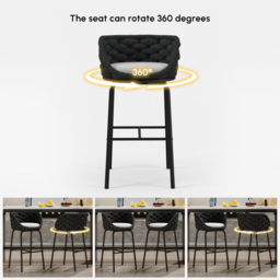 7-Piece Outdoor Sintered Stone & Aluminium Bar Dining Set with 6 Bar Stools in Dark Grey - thumbnail 9