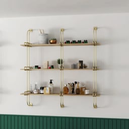 "3-Tier Luxury Floating Shelves Wall Shelf in MDF Wall Mounted Shelves "