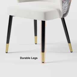 Set of 2 Velvet Dining Chairs Upholstered Modern White Dining Room Chairs with Arm - thumbnail 8