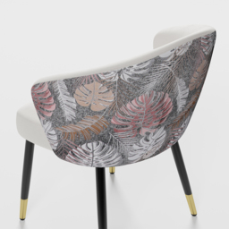 Set of 2 Velvet Dining Chairs Upholstered Modern White Dining Room Chairs with Arm - thumbnail 9