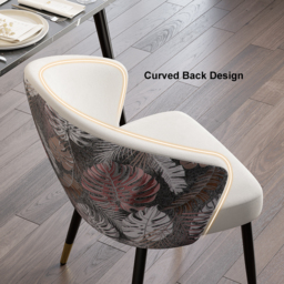 Set of 2 Velvet Dining Chairs Upholstered Modern White Dining Room Chairs with Arm - thumbnail 6