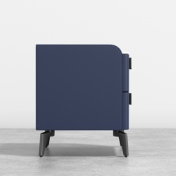 Modern Nightstand Set of 2 with 2 Drawers Bedroom Nightstand in Deep Blue, Faux Marble - thumbnail 8