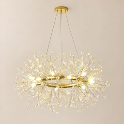 Mid Century Modern 12-Light Crystal Firework Sputnik Chandelier Pendant Ceiling Light - thumbnail 8
