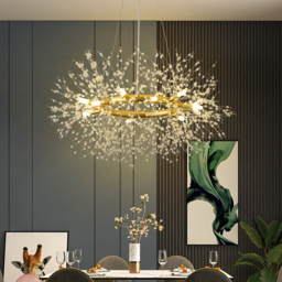 Mid Century Modern 12-Light Crystal Firework Sputnik Chandelier Pendant Ceiling Light - thumbnail 5