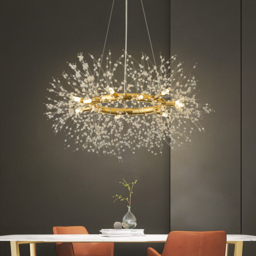 Mid Century Modern 12-Light Crystal Firework Sputnik Chandelier Pendant Ceiling Light - thumbnail 2
