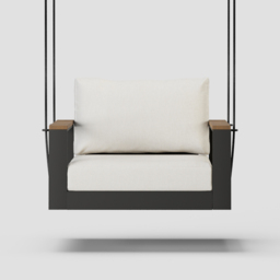 Tevara Solid Wood Garden Hanging Chair Sofa Porch Swing Bench in Grey Cushion & Pillow Included - thumbnail 9