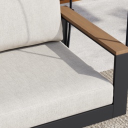 Tevara Solid Wood Garden Hanging Chair Sofa Porch Swing Bench in Grey Cushion & Pillow Included - thumbnail 7