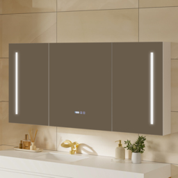 150cm LED Bathroom Medicine Cabinet with Anti-Fog, Dimmable Tri-Color Lighting - thumbnail 2