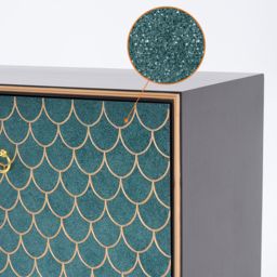Modern Cabinet Scale Patterned Sideboard Buffet with Doors & Shelves in Medium - thumbnail 9
