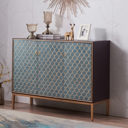 Modern Cabinet Scale Patterned Sideboard Buffet with Doors & Shelves in Medium - thumbnail 1
