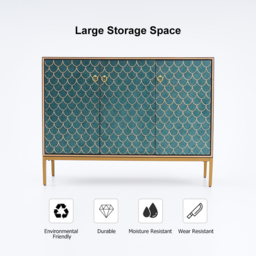 Modern Cabinet Scale Patterned Sideboard Buffet with Doors & Shelves in Medium - thumbnail 8