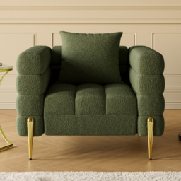 Green Boucle Accent Chair Modern Modular Arm Chair - thumbnail 2