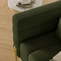 Green Boucle Accent Chair Modern Modular Arm Chair - thumbnail 9