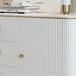 Bline Modern Sideboard Buffet Faux Marble Top with Doors & Shelves & Drawers in Large - thumbnail 4