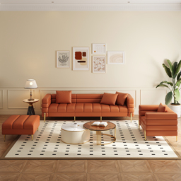 2300mm Faux Leather Modular L-Shaped Couch with Chaise Modern 3-Seater Sofa - thumbnail 4