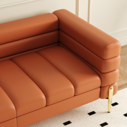 2300mm Faux Leather Modular L-Shaped Couch with Chaise Modern 3-Seater Sofa - thumbnail 7