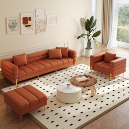 2300mm Faux Leather Modular L-Shaped Couch with Chaise Modern 3-Seater Sofa - thumbnail 5