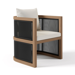 Wevara 2 Pieces Modern Aluminium & Ropes Outdoor Patio Dining Chair Set - thumbnail 7
