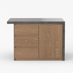 1270 mm Large Natural & G Kitchen Island with Storage Kitchen Cabinet Marble Veneered Top - thumbnail 9