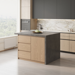 1270 mm Large Natural & G Kitchen Island with Storage Kitchen Cabinet Marble Veneered Top - thumbnail 5