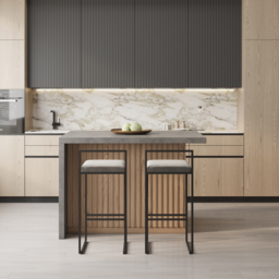 1270 mm Large Natural & G Kitchen Island with Storage Kitchen Cabinet Marble Veneered Top - thumbnail 3